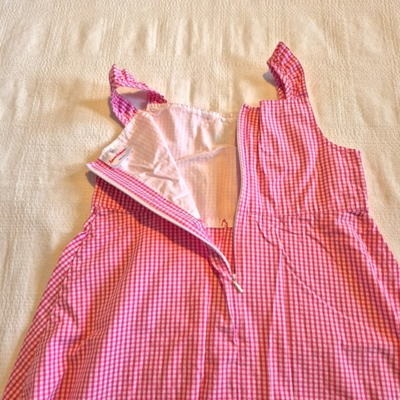 Hanna Andersson girls size 130 or 8 pink & white gingham sundress  EUC - Picture 3 of 7